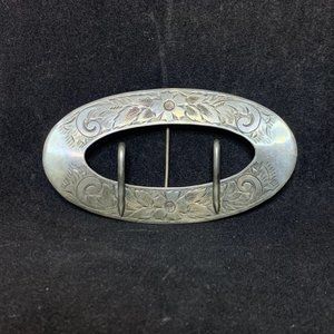 Victorian Unger Brothers Sterling Silver Sash Buckle Signed Broken clasp (2550)